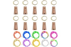 Wine Bottle Lights with Cork,RcStarry 3.3Ft/1M 10 LEDs Cork Lights for Bottle 10 Pack,Silver Wire Bottle Lights for DIY, Part