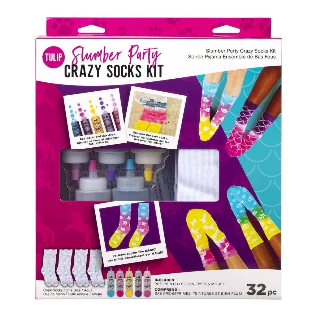 Tulip One-Step Tie-Dye Slumber Party Crazy Socks Kit-