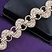 Mytys Silver Metal Textured Bracelet with Interwoven Hollow Circular Links and Polished Metal, Adjustable Length Design with Spring Buckle for Modern Elegance