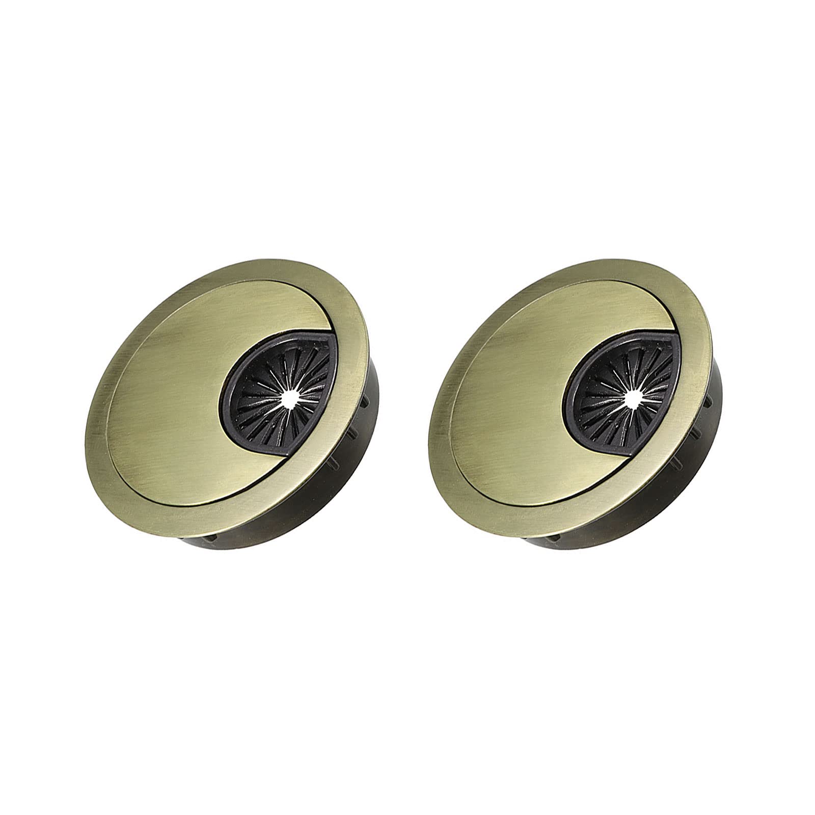 METALLIXITY Cable Cord Grommet (50mm/1.97") 2Pcs, Zinc Alloy Round Cable Hole Cover Wire Organizer - for Home Desk Cable Wire Management, Bronze Tone