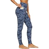 iniber High Waisted Yoga Pants with Pockets for Women 4-Way Stretch Soft Running Workout Leggings Athletic Yoga Pants
