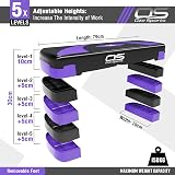 OZE SPORTS Aerobic Stepper Platform 2–5 Level Adjustable Purple 5 Steps view 2