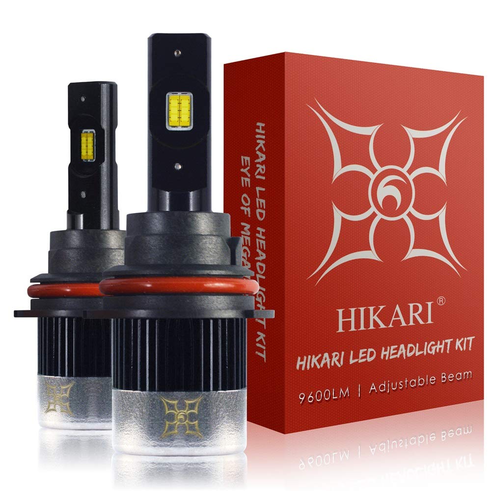 HIKARI LED Headlight Bulbs Conversion Kit-9004/HB1, 2019 New Gen of HIKARI, Adjustable Beam, 9600lm 6K Cool White