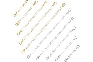 Chain Extenders for Necklaces, Anezus 10pcs Jewelry Extenders for Necklaces, Stainless Steel Chain Extenders for Necklace, Br