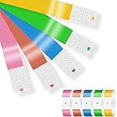 500 Pcs Waterproof Neon Paper Wristbands for Events, 5-Color Variety Pack, Adhesive, Tamper-Proof ID Bands for Parties, Concerts, Hospital, and VIP Identification