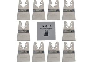 XXGO 10 Pcs Universal 2 Inch Stainless Steel Oscillating Multi Tool Rigid Scraper Blades for Paint, Grout Removal XG1010