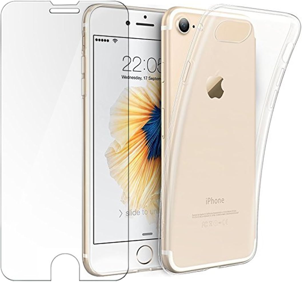 iPhone 7 Case and Screen Protector, CellPRO [Clarity Series] Transparent Ultra Clear Soft Silicone Case for Apple iPhone 7 (2016) Scratch Resistant Flexible Case Shock Absorption Slim Bumper 0.4mm