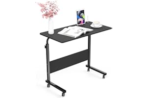 SDHYL Side Table Living Room,31.5 inches Laptop Desk, Adjustable Work Stand Mobile Side Desk, Portable Workstation Student De