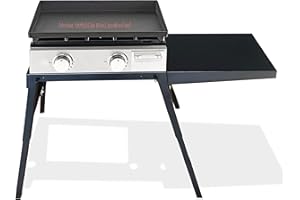 FEBTECH - Adjustable Griddle Stand Compatible with Blackstone 17” and 22” tabletop griddles, Adjustable Leg and Side Shelf Perfect for Outdoor Cooking