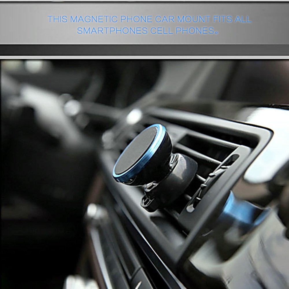 Car Phone Holder, XINYI Magnetic Mount Cell Phone Holder for Air Vent Stand for iPhone 8 / X / 7 / 7P, Galaxy S8 / S7 Smartphones, Blue