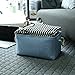 TheWarmHome Decorative Basket Fabric Storage Basket Bin Organizer with Sturdy Rod for Clothes Storage,Baby Storage, Toy Storage, Nursery Baskets for Gifts Empty (Blue, 15.7L11.8W8.3H)