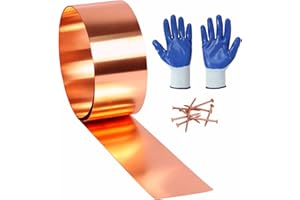 D.MATIALL Copper Flashing 99.95% Pure - 28 Gauge 0.3mm Thick Copper Strip - Solid Copper Roll in Various Widths & Length – ASTM B152M Copper Sheet - Contractors & DIY Projects (28 Ga, 4" Width x 10 FT)