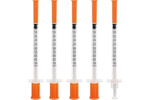 HOOMOCARE 100 Pack 0.5mL/cc 31G 5/16inch(8mm) for Lab Tools Measuring Individually Wrapped