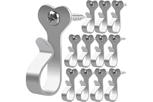 DREECY 40 Pack String Light Hooks, Stainless Steel Christmas Lights Clips, Screw in Christmas Light Hook for Hanging Outdoor Lights, Outdoor String Lights Clips for Hanging Fairy Lights, Holiday Decor