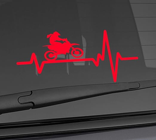 Amazon Com Heart Beat Line Heartbeat Bike Moto Motorcycle Offroad