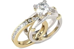 Jeulia Diamond Band Rings for Women cz Sterling Silver Interchangeable Ring Sets Wedding Engagement Anniversary Promise Ring Bridal Sets