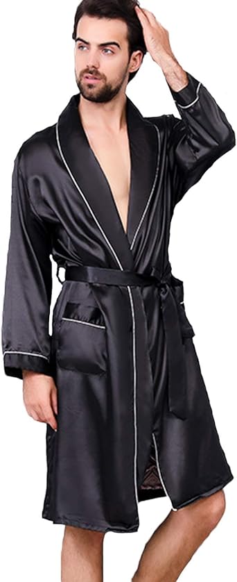 mens satin kimono