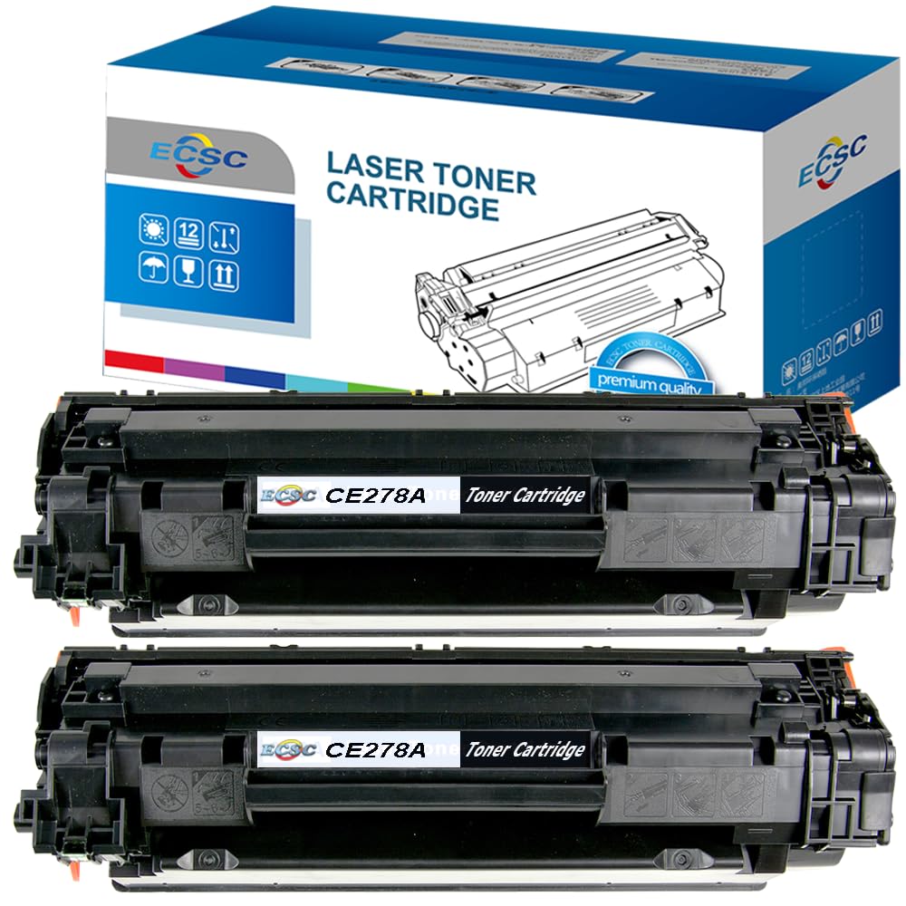 ECSC Compatible Toner Cartridge Replacement for HP LaserJet Pro M1536dnf P1566 P1606dn CE278A (Black 2-Pack)