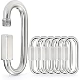 sprookber Stainless Steel Chain Quick Links - 304 Stainless Stee Chain Connector, Screw Carabiner, Chain Hooks, Set of 6