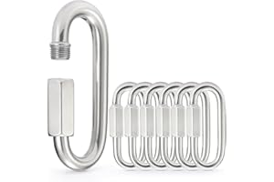 sprookber Stainless Steel Chain Quick Links - 304 Stainless Stee Chain Connector, Screw Carabiner, Chain Hooks, Set of 6