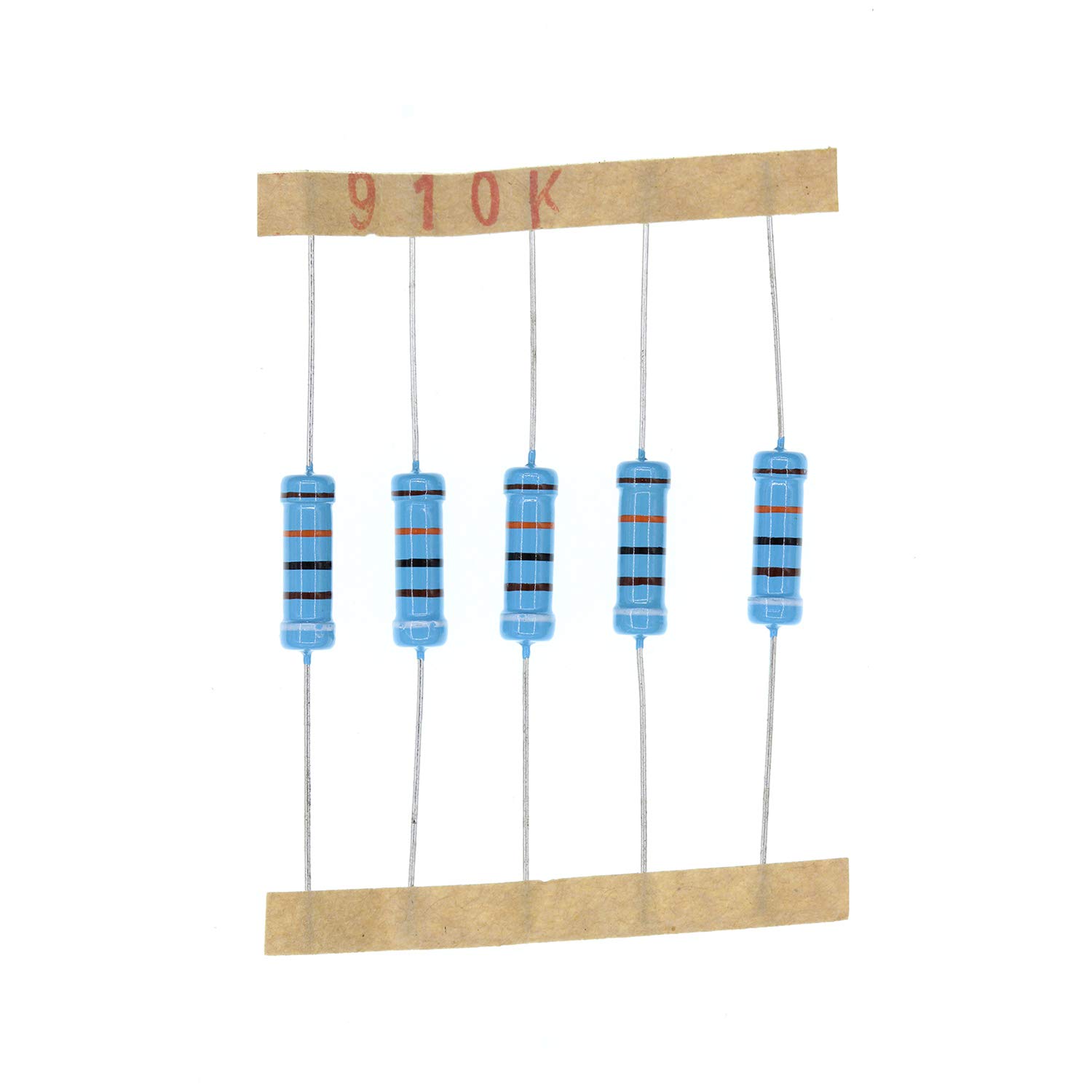 HUABAN 50PCS 2 Watts 2W 910K Ohm 1% Metal Film Resistor