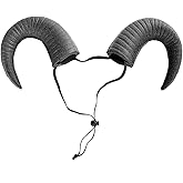 Satisyo Gothic Black Horn Halloween Costume for Men Women - Ram Sheep Headband Hoop Cosplay Devil Headwear Hair Band