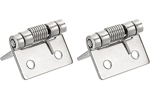 HARFINGTON 2pcs Spring Loaded Hinges 1" Length Stainless Steel Spring Self-Opening Small Door Hinge for Cabinet Door Box DIY 