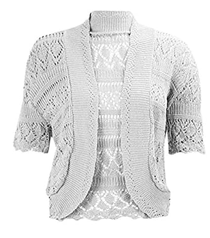 CELEB LOOK J12 Celebmodelook Damen Strick Bolero Häkel Strickjacke Damen Plus Größe Top in 08–28
