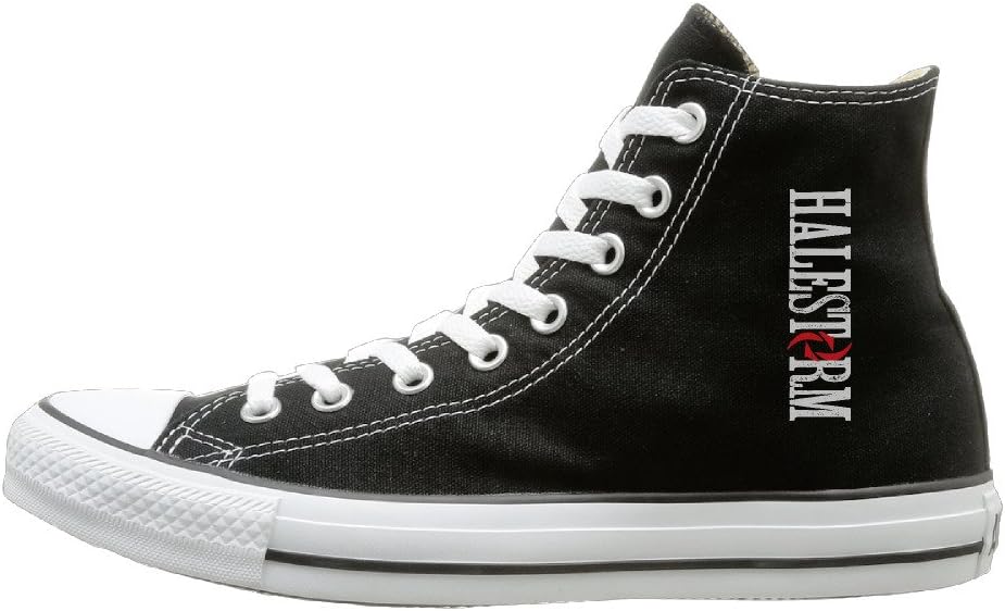 Suancai Unisex Halestorm Band Logo High Top Sneakers Canvas Shoes Cool Sport Shoes Dancing Black