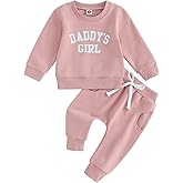 Toddler Baby Girl Clothes Daddys Girl Long Sleeve Pullover Sweatshirt Stretch Jogger Pants Infant Fall Winter Outfit
