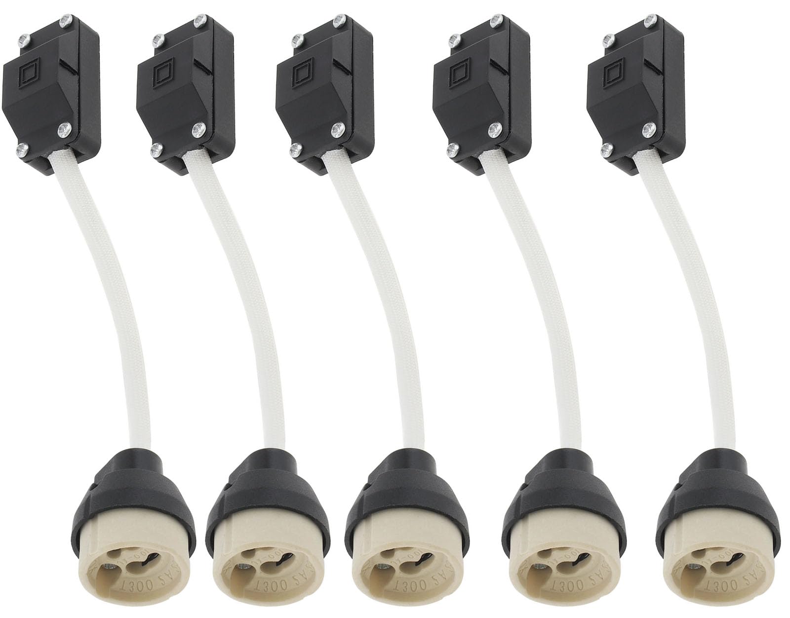 RTNLIT GU10 Lamp Holder,2A 250V GU10 Ceramic Bulb Holder with Junction Box Socket for GU10 LED Light Bulbs Halogen Bulbs Downlights Main Connector Adapter Fitting (Pack of 5)