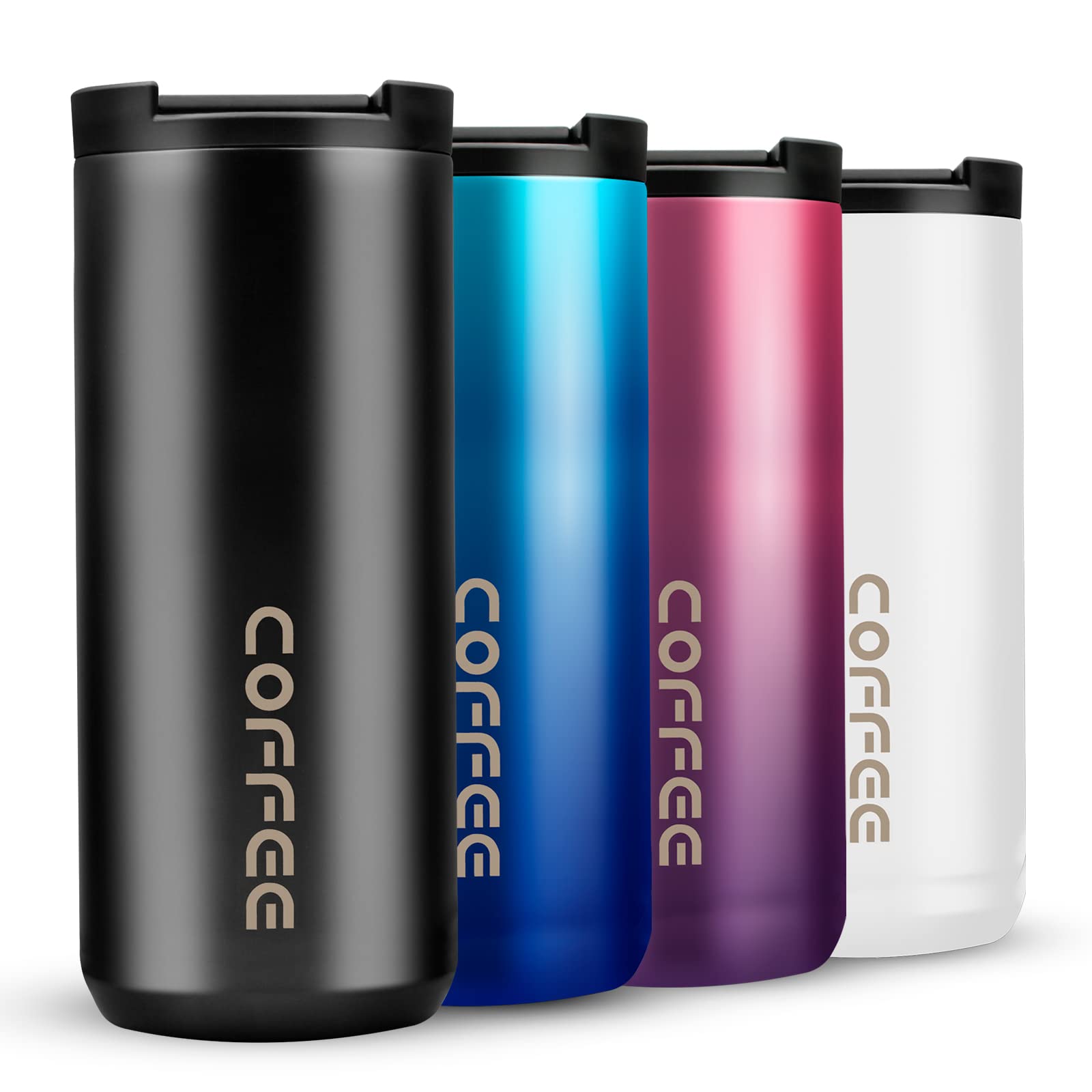 Travel Mug, Double Walled Coffee Cup 550ml Vacuum Insulation Stainless Steel with Leakproof Lid Eco-Friendly, for Hot and Cold Water Coffee and Tea