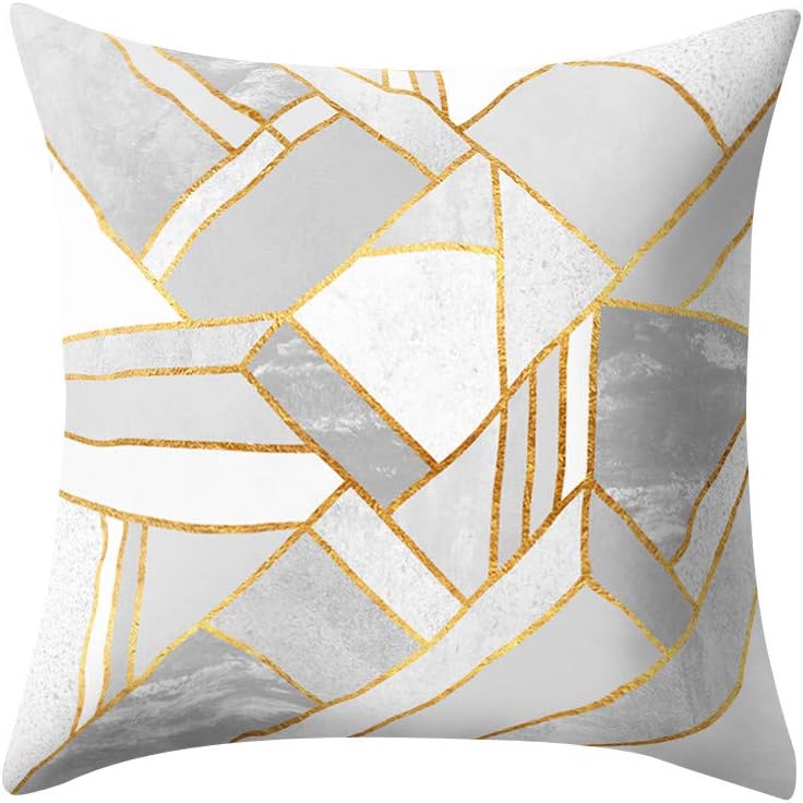 GreatestPAK Rose Black Gold Square Pillowcase Home Decoration Cushion Cover Geometric Pattern Home Office Bar Car Decor
