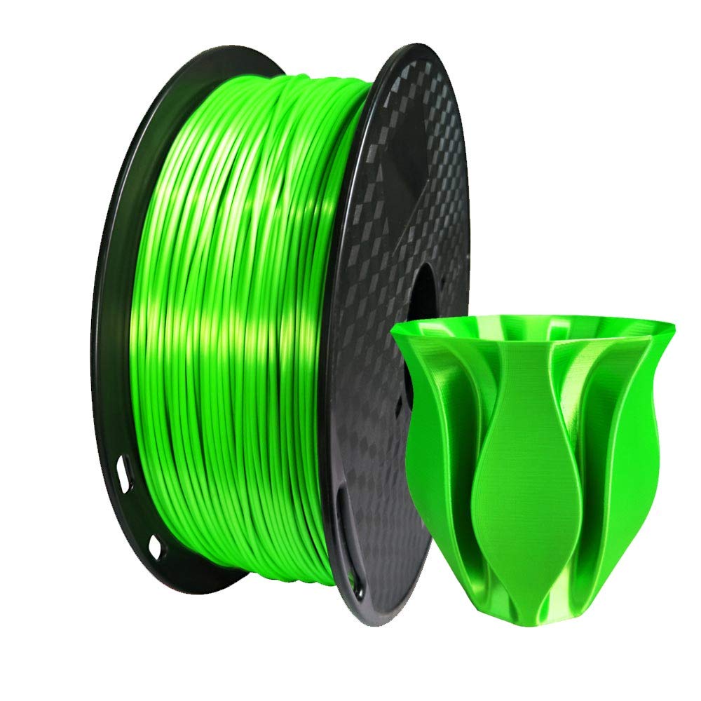 CC3D Silk PLA Filament Green 1.75mm 1KG 3D Printer Filament FDM 3D Printing Material Shiny Bright Grass Leaf Lime Green PLA