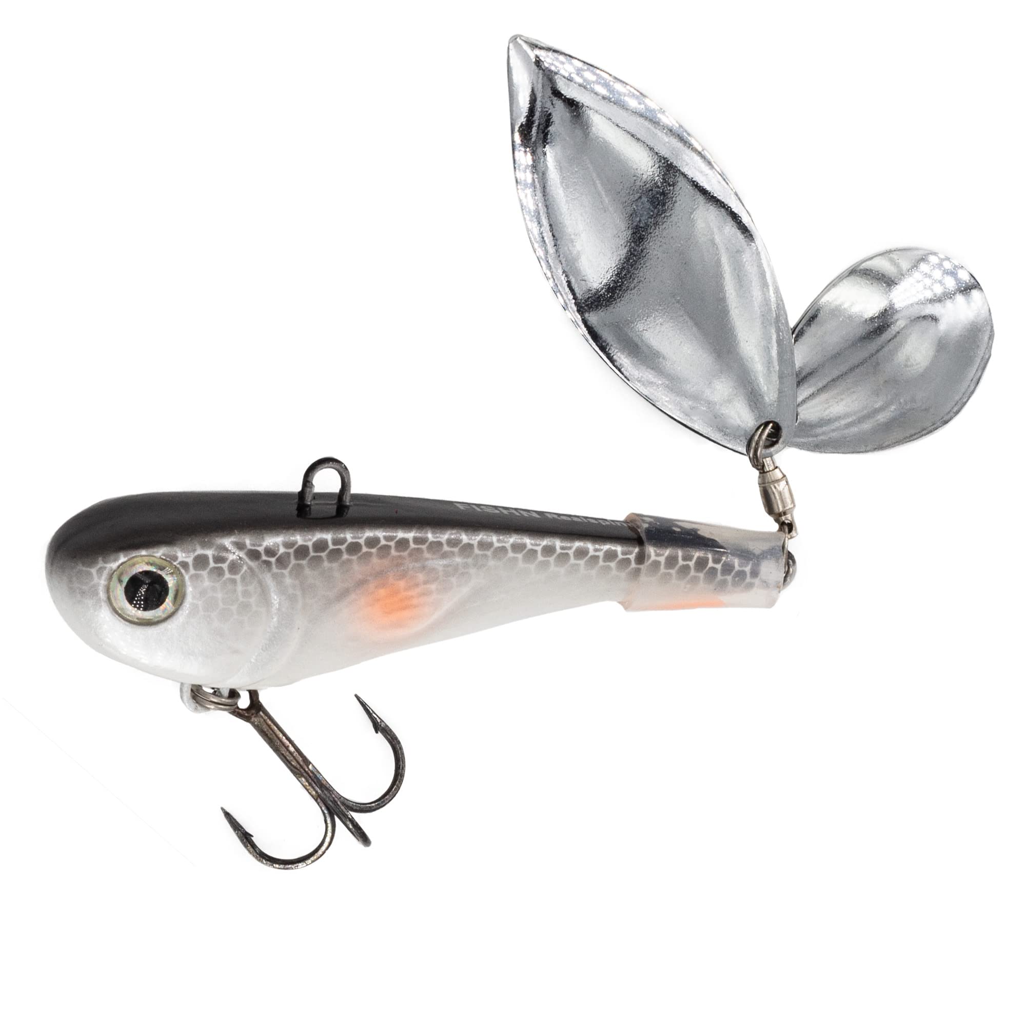 FISHN®Grumpy Spinner, Jig Spinner – bait, artificial bait for fishing for pike, cod, perch, trout and pike-perch (30g, Ghost)