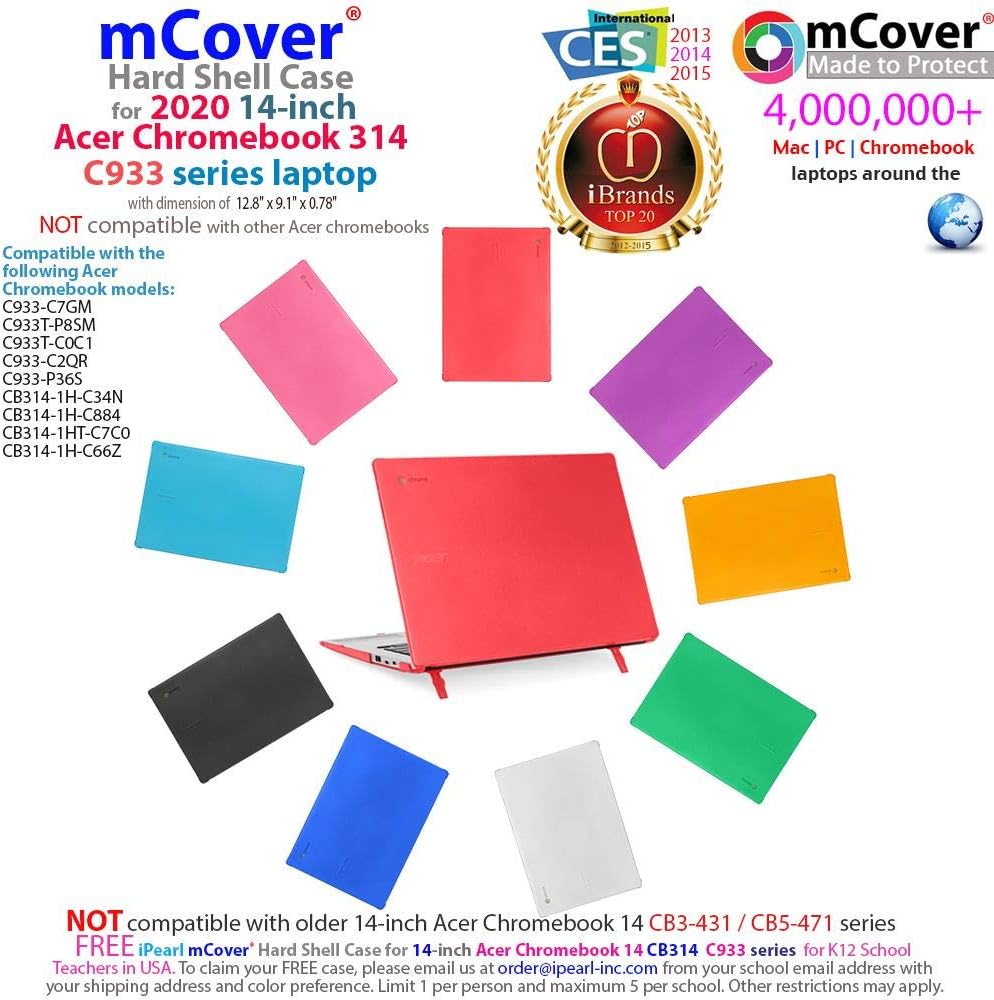 mCover Hard Shell Case Only for14 Inch Acer Chromebook 314 CB314 (Black) - Image 5