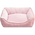 Hollypet Rectangle Plush Dog Bed Cat Bed Self-Warming Pet Bed, Pink