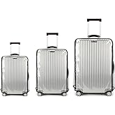 Wsstacxy 3-Pieces Luggage Cover Protectors Clear PVC Suitcase Cover Set Suitcase Covers Transparent Waterproof Suitcase Sleeve for 20-24-28inch Luggage (20 24 28Inch)