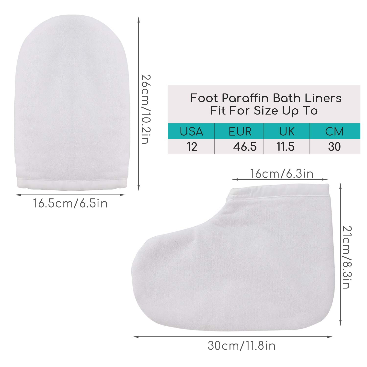 Paraffin Wax Mitts, Segbeauty Paraffin Bath Treatment Terry Cloth Gloves for Hand & Feet, Insulated Mitt for Heat Therapy Spa, Therabath, Great for Paraffin Wax Machine- White : Beauty