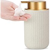 Sylfu Ceramic Hand Foaming Soap Dispenser - 300ml Hand Foaming Pump Soap Dispenser for Hand Wash Beige Ceramic Dish Liquid Foam Dispenser for Kitchen Bathroom