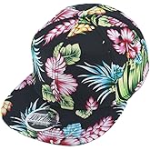 Floral Hawaiian Cotton Twill Adjustable Snapback Baseball Caps
