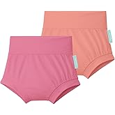 Baby Bloomers Bummies, Soft Bamboo Viscose High Waist Belly Shorts & Diaper Cover for Infant Toddler Girls Boys, 2-Pack