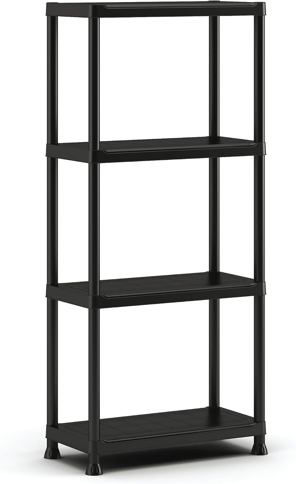 Keter Plus 60/4 Plastic Shelf Black 4 Shelves 20kg Load Tool-Free Assembly