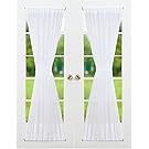 RHF Voile French Door Curtains-Set of 2 Panels, 40W by 72L Inches, Sheer White