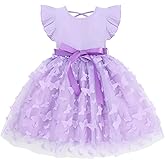 Weixinbuy Kid Toddler Girls Tulle Dresses Summer Ruffle Sleeveless Princess Tutu Dress Party Holiday Dress for Little Girls