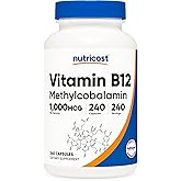 Nutricost Vitamin B12 (Methylcobalamin) 1000mcg, 240 Capsules - Vegetarian, Non-GMO & Gluten Free B12 Supplement