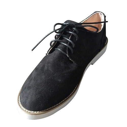 POIUDE Ausverkauf Damen Schuhe Schnürschuhe Runde Zehe Flache Wildleder Freizeitschuhe Klassisch Beiläufige Sportschuhe