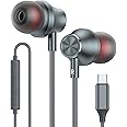 USB C Headphones,USB Type C Earphones Wired Earbuds Magnetic Noise Canceling in-Ear Headset with Microphone for iPhone 15 Pro Max Plus, iPad Pro, Samsung Galaxy S23 S22 S21 S20, Note 10 20, A53 A54