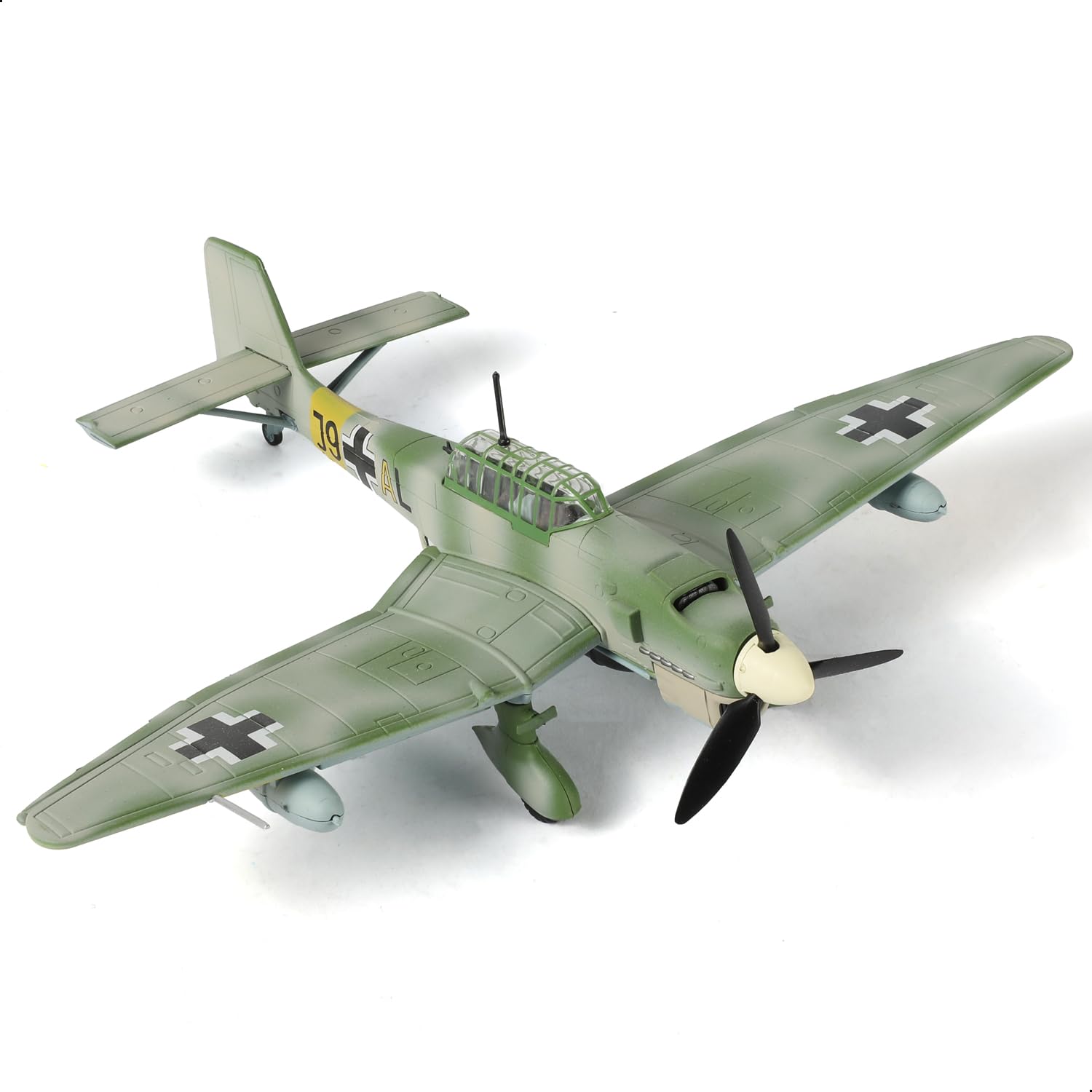 SEBUNAS 1/72 Scale STUKA (green paint) Fighter Jet Model WWII Fighter Military Metal Diecast Aircraft Model Kit for Adult Collection or Gift