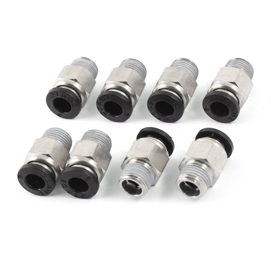 Sourcingmap 6mm Tube Pneumatic Quick Coupling 1/8" PT Thread Fittings 8 Pcs